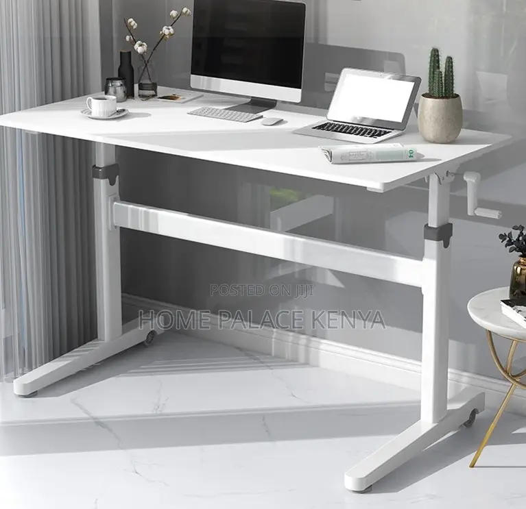 Computer Table: Manual Hand Crank Height Adjustable Desk