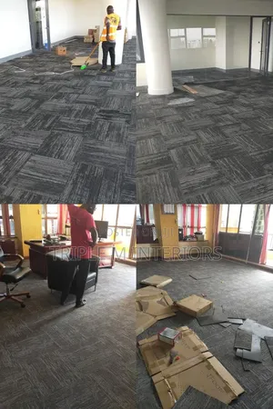 The Boardroom Check Patterned Tile Carpet