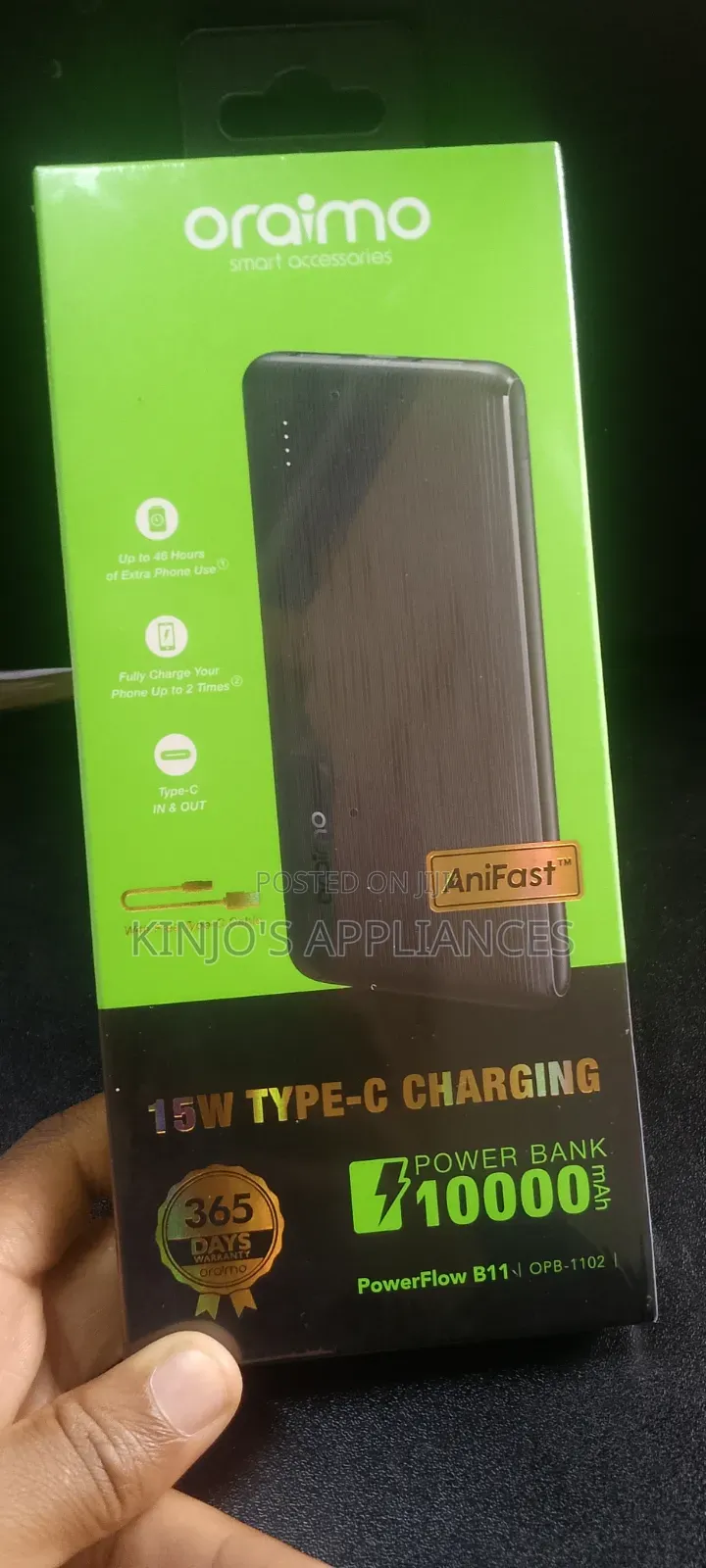 Oraimo Powerflow 15watts 10000mah* Power Bank