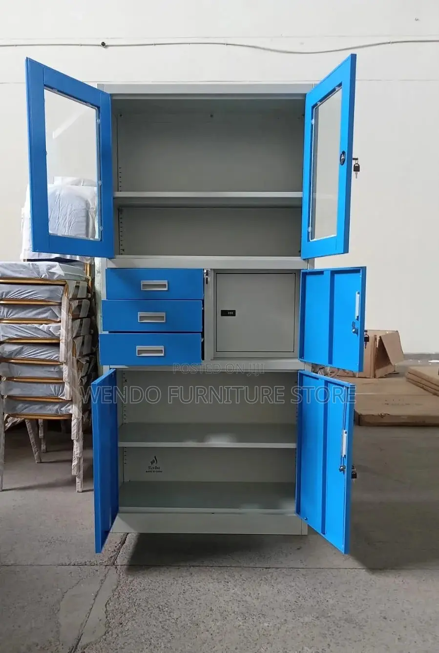 Office Cabinet Blue Filing Cabinet With Key Lock Safe Inside