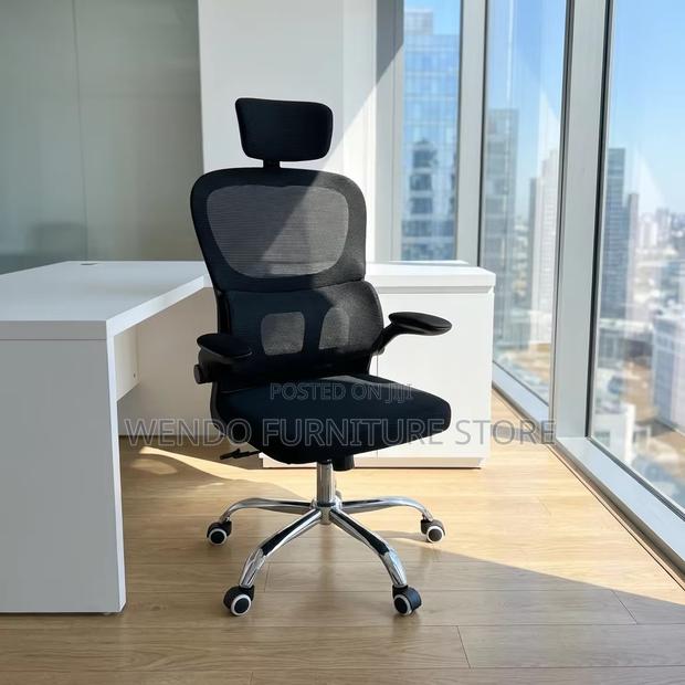 Office Chairs; Orthopedic High Backrest Office Chair With Flip Up Arms