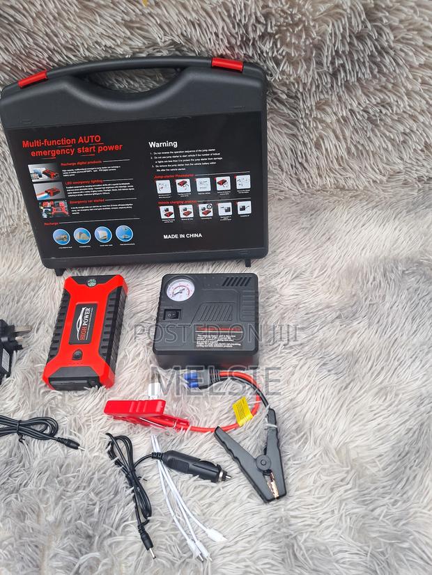 Portable 12v Car Jump Starter Power Bank With Air Compressor