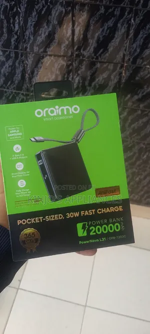 Oraimo Powernova L21 *30w 20000mah Fast Charging Power Bank