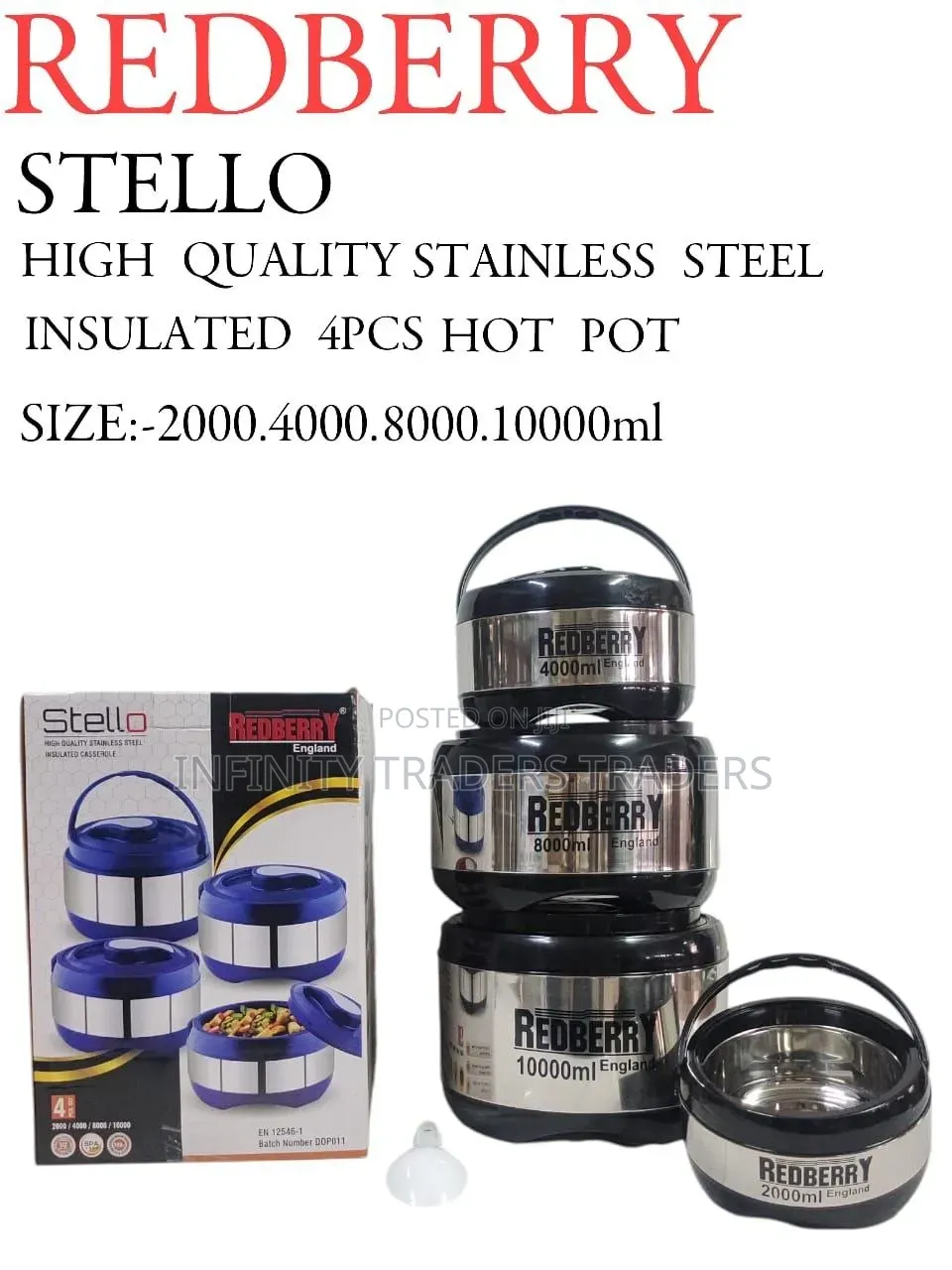Redberry Premium Range of Stainless Steel Hotpot