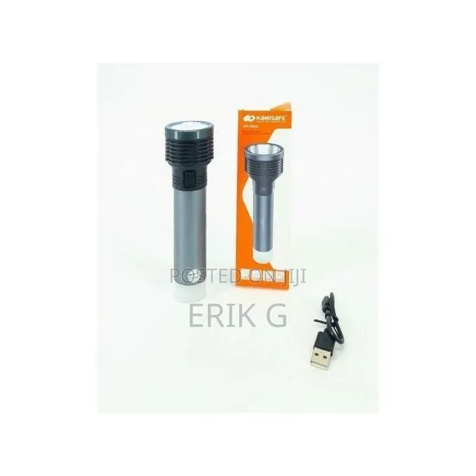 Kamisafe Km-H06u Rechargeable Metallic Torch – Super Bright