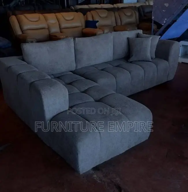 Grey Bubble L Shaped Sofa Set