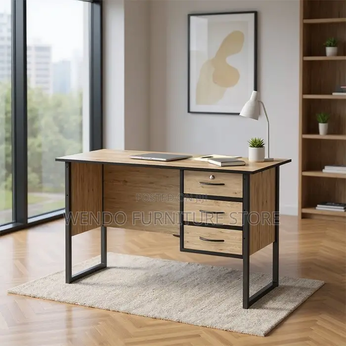 Office Tables; Wooden Top Office Desks With Drawers