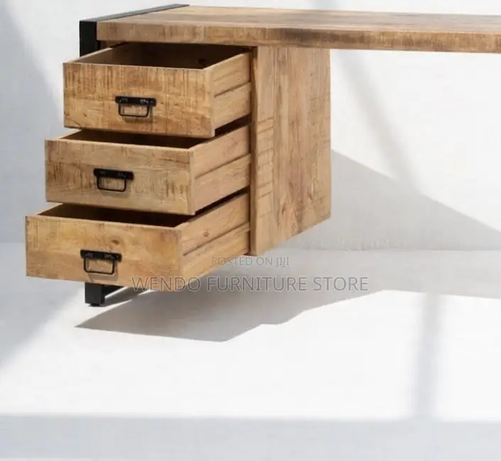 Office Tables; Wooden Top Office Desks With Drawers