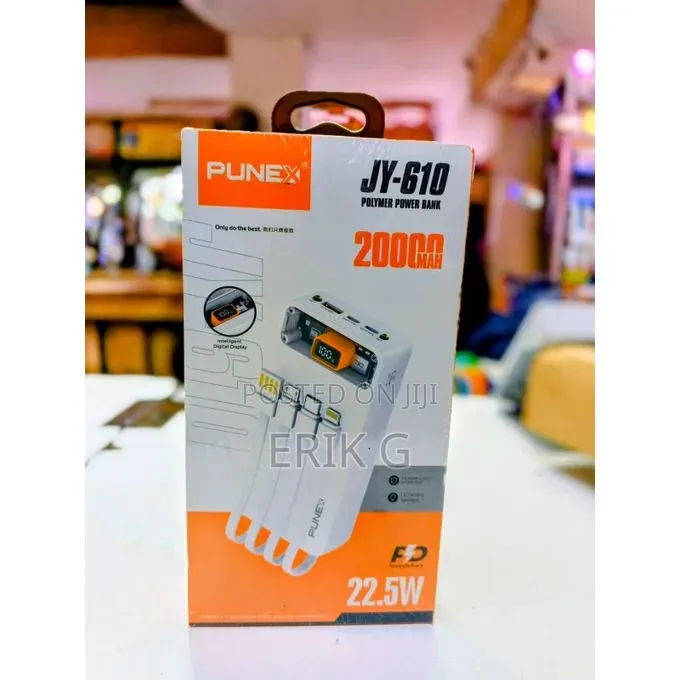 Punex 20000mah Fast Charging Power Bank 22.5w Pd - In Sleek White