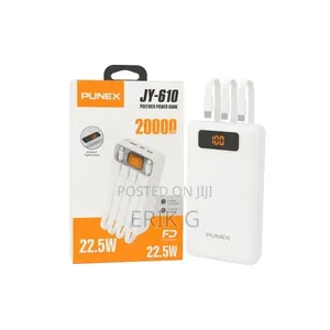 Punex 20000mah Fast Charging Power Bank 22.5w Pd - In Sleek White