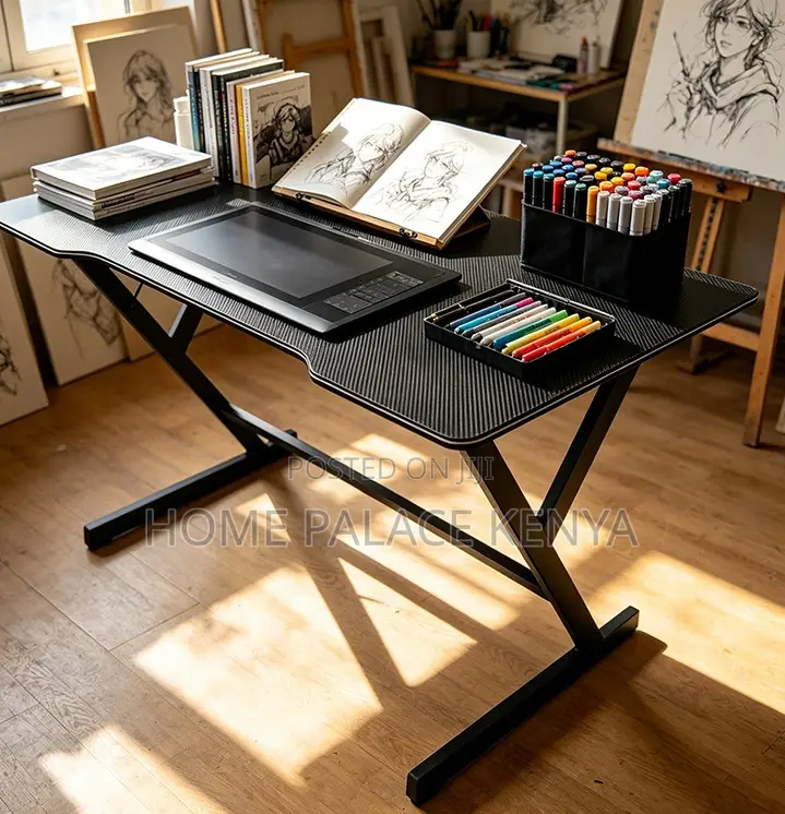 Home Office Table: Study and Office Desk With Spacious Wooden Desktop