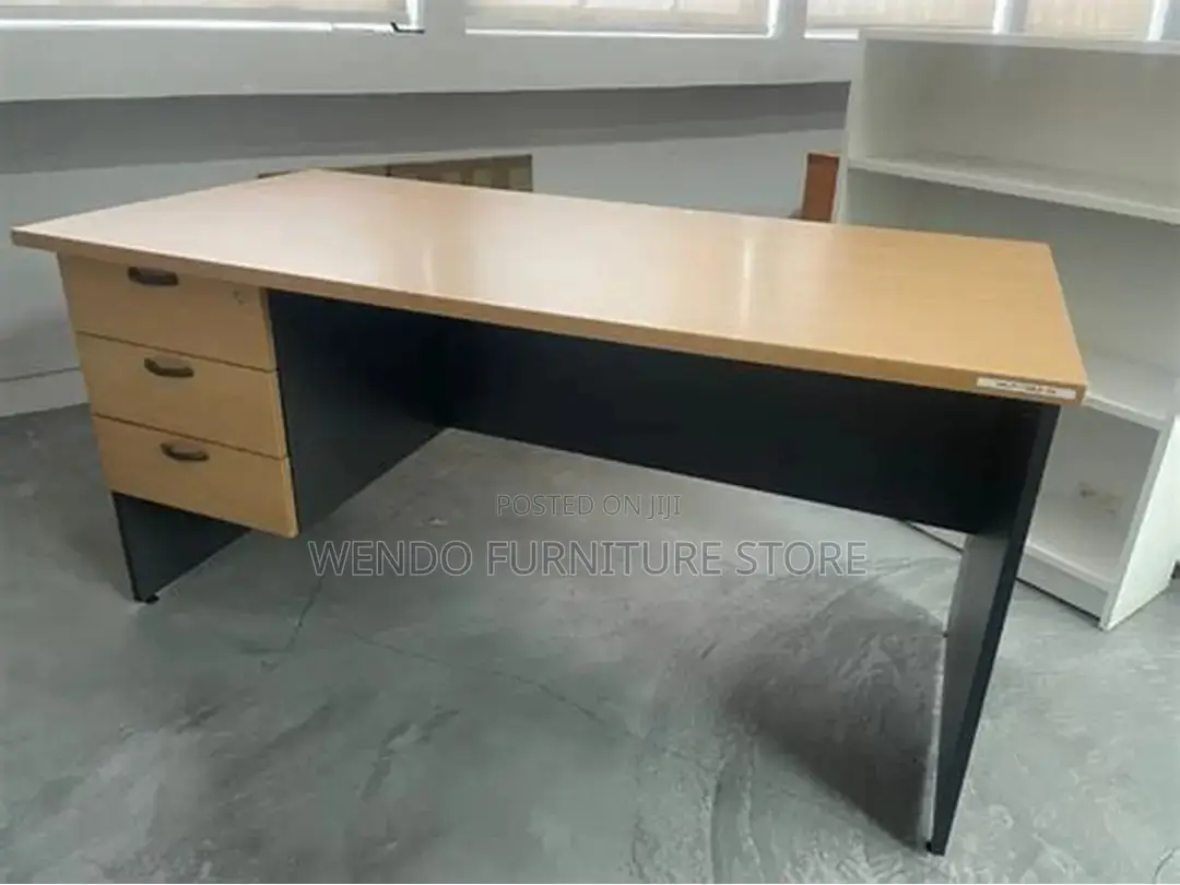 Office Desk; 1.4 Meters Brown Home Office Laptops Writing Desk