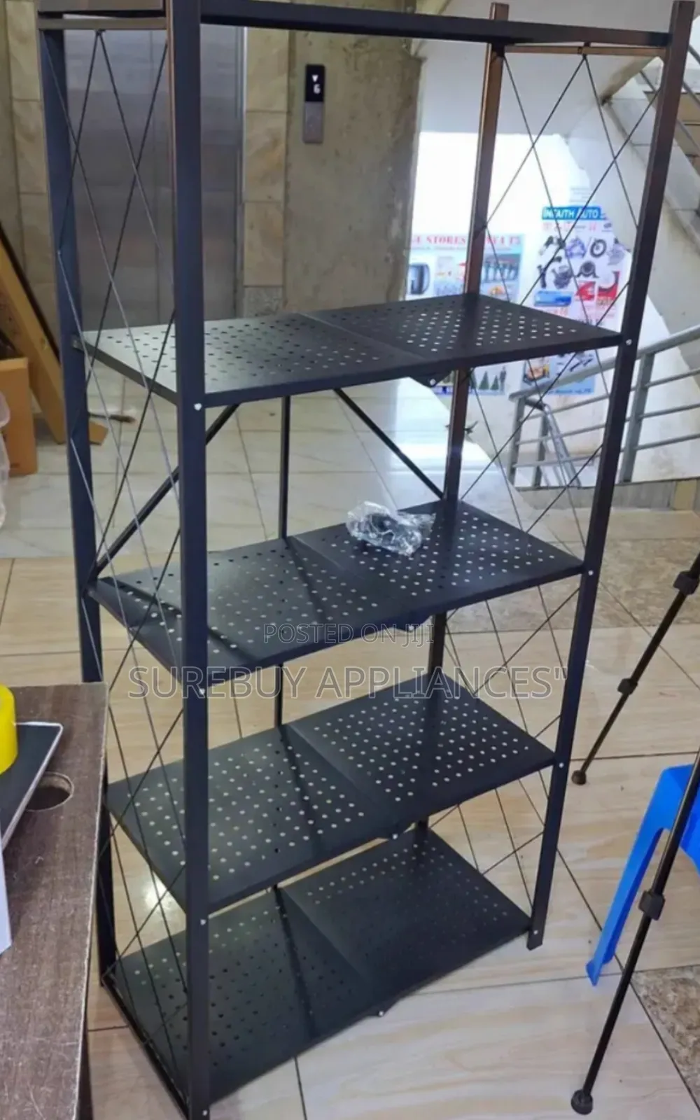 5 Tier Foldable Kitchen Rack With Wheels