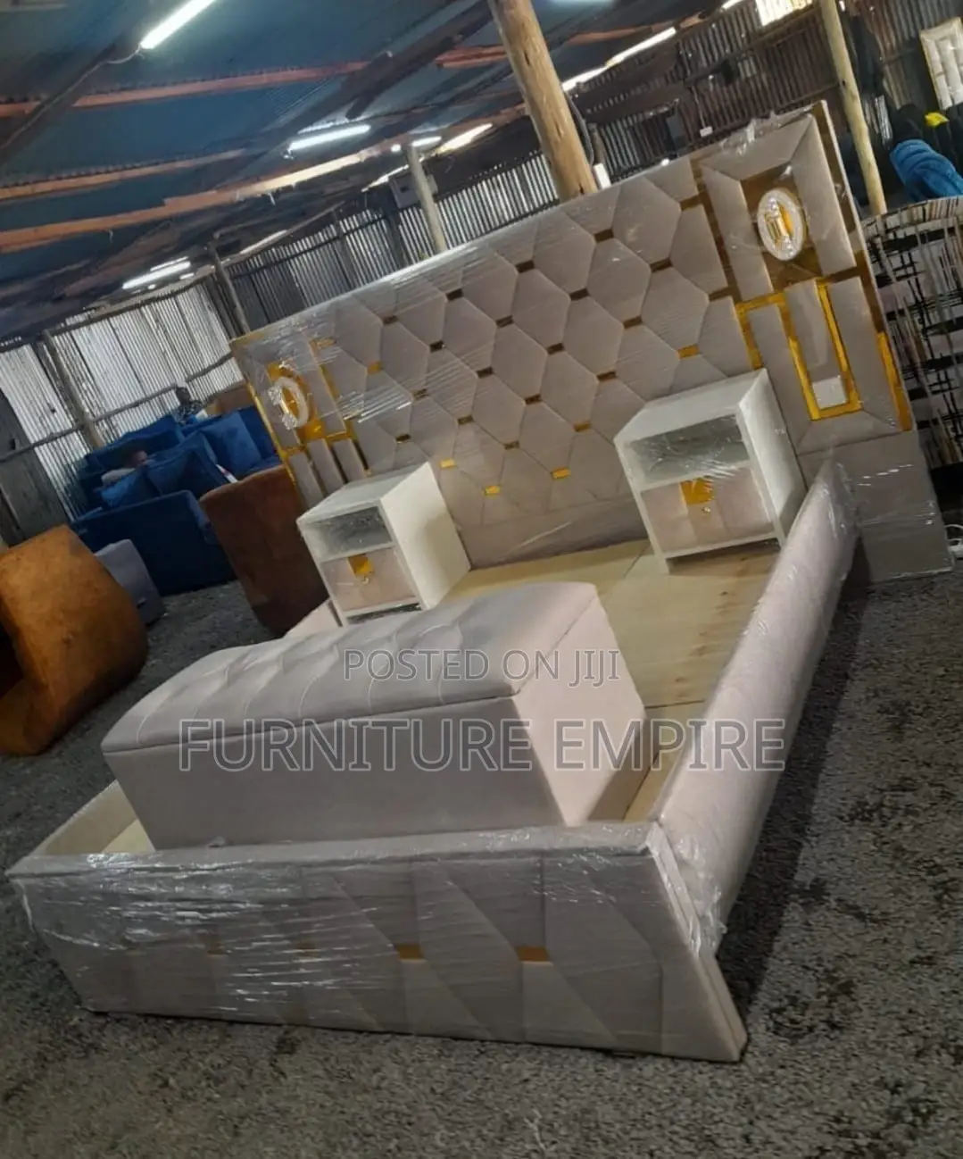 Beige 6 by 6 Chester Bed