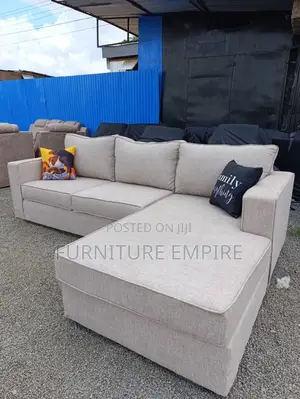 Beige L Shaped Seat