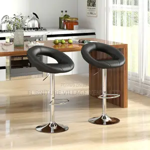 Adjustable Leather Barstool.