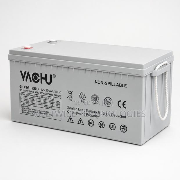 Yachu 12v 200ah Gel Battery – 6-Fm Non-Spillable Deep Cycle Battery