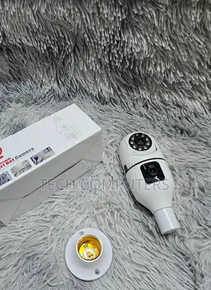 PTZ Bulb Camera Dual Lens Full Color Night Vision CCTV Security Camera