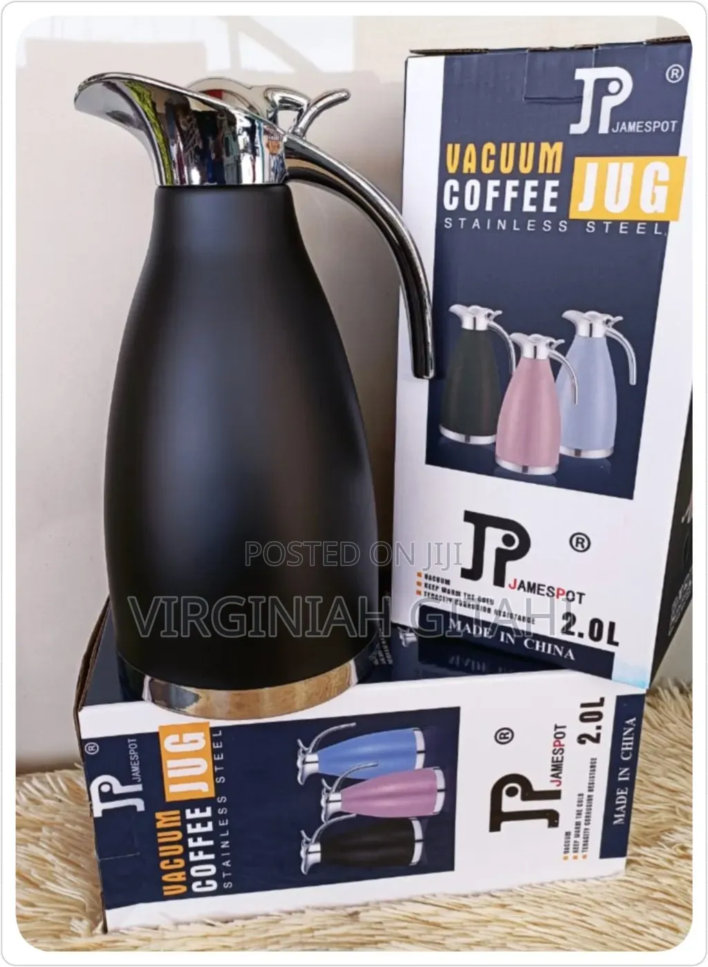 Black White 2.0 Litres Jp Flask