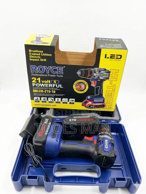 Royce 21v Brushless Impact Drill With 2 Batteries.