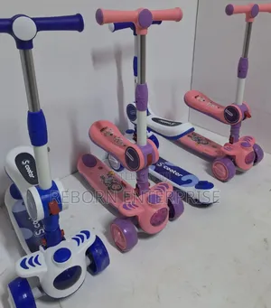 Adjustable Kids Scooter With Seat Light Up Wheels Music Foldable