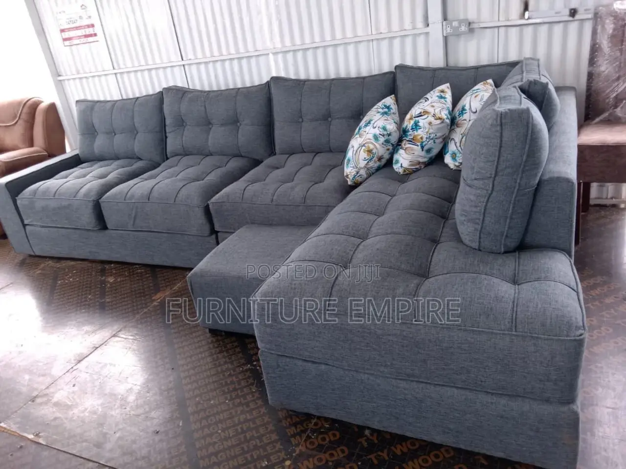 Dark Gray L-Shaped Sectional Sofa