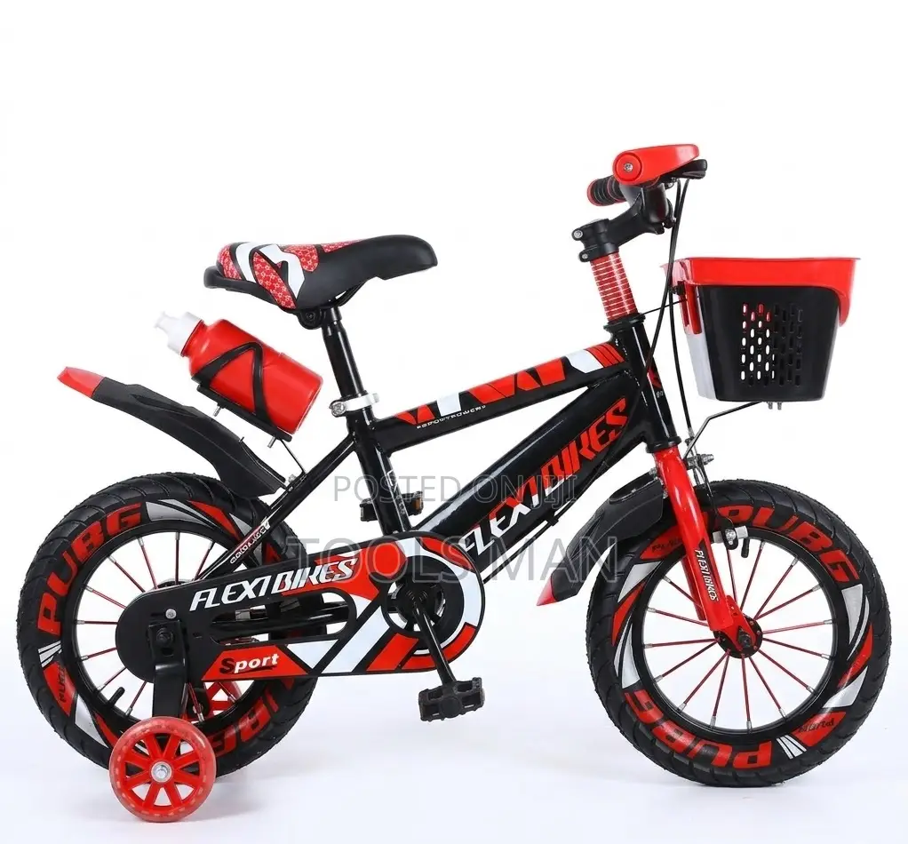 Bicycle - Training Wheels, Basket Water Bottles. 2-4 Years