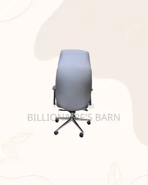 Comfortable Grey Executive Leather Office Chair Chrome Base Best Price