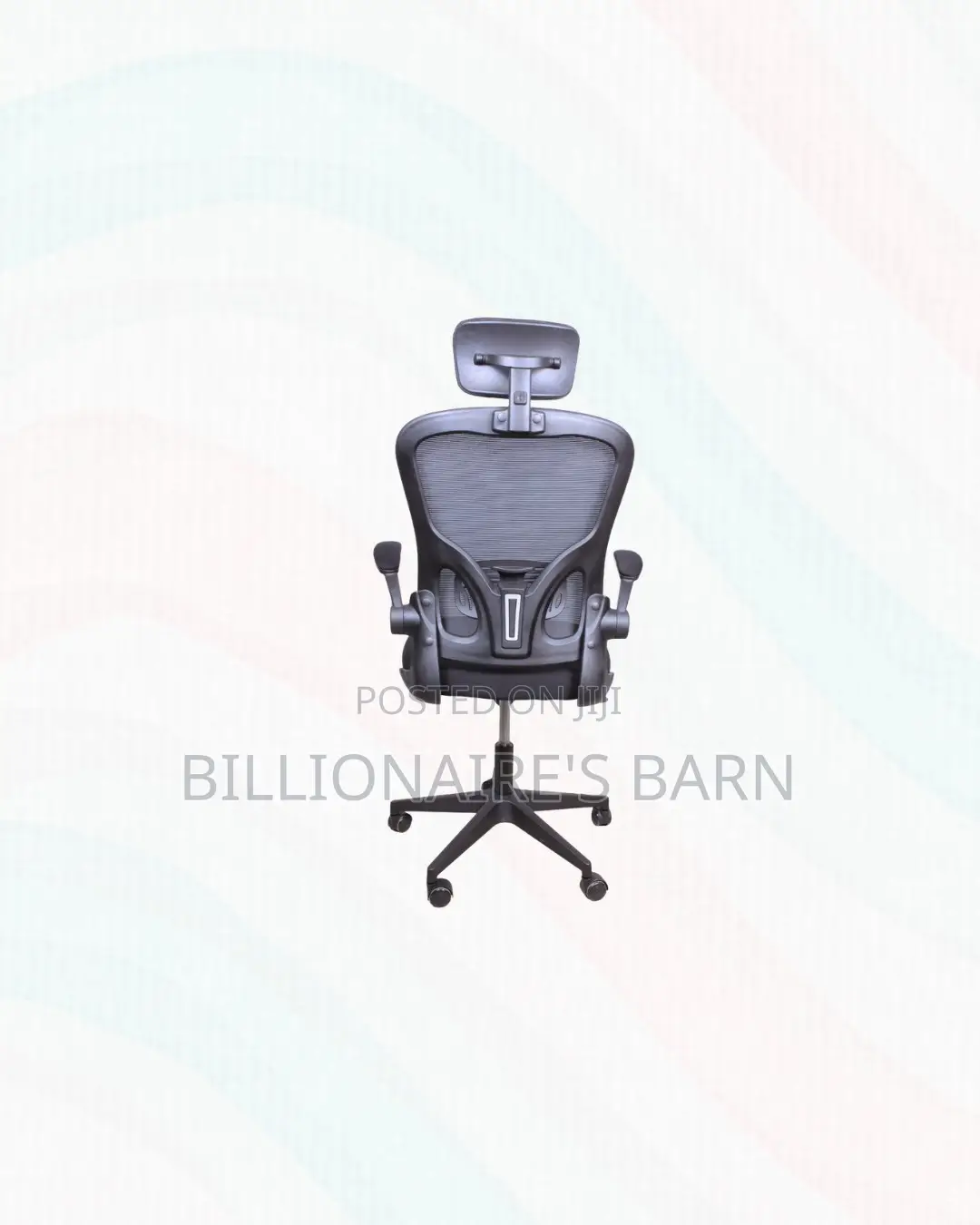 Modern Grey Ergonomic Office Chair Flip Up Arms Adjustable Headrest