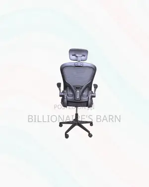 Modern Grey Ergonomic Office Chair Flip Up Arms Adjustable Headrest