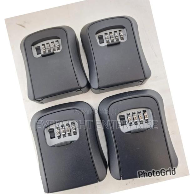 Metallic Key Lock Box - Black Aluminum