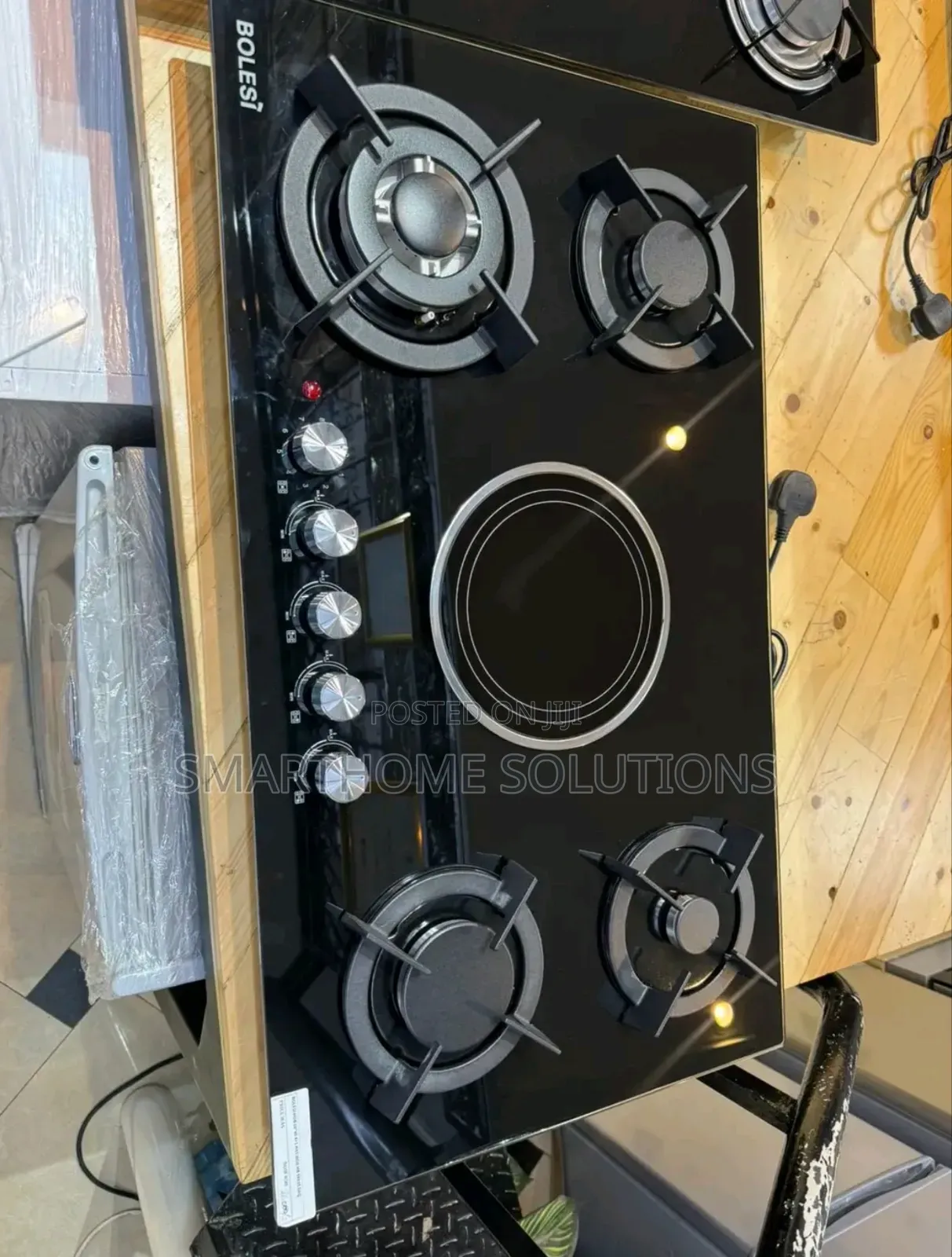 Bolesi Hob 4 Gas Burners +1 Infrared Electric With Gas Sensor