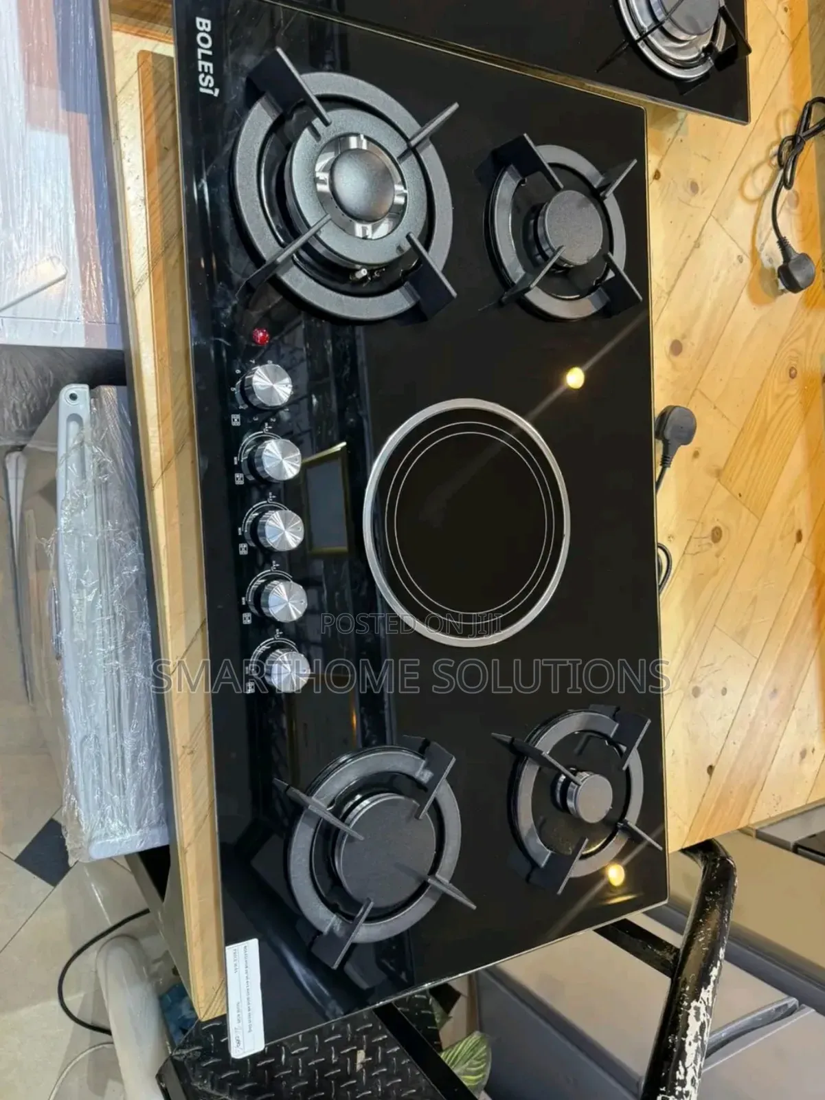 90cm Bolesi Hob 4 Gas Burners +1 Infrared Electric With Gas Sensor