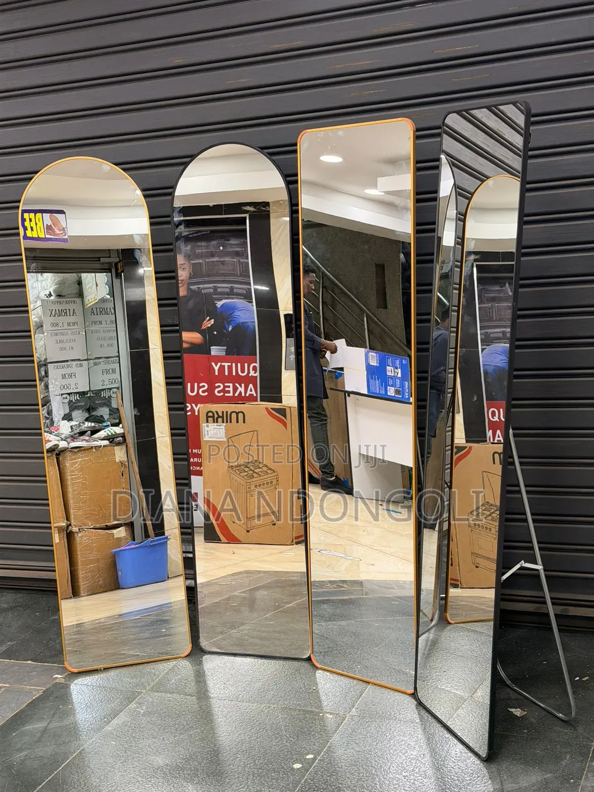* Mini Classy Arched Aluminum Full Length Mirror