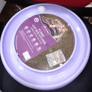 Purple Cat Scratcher With a Ball