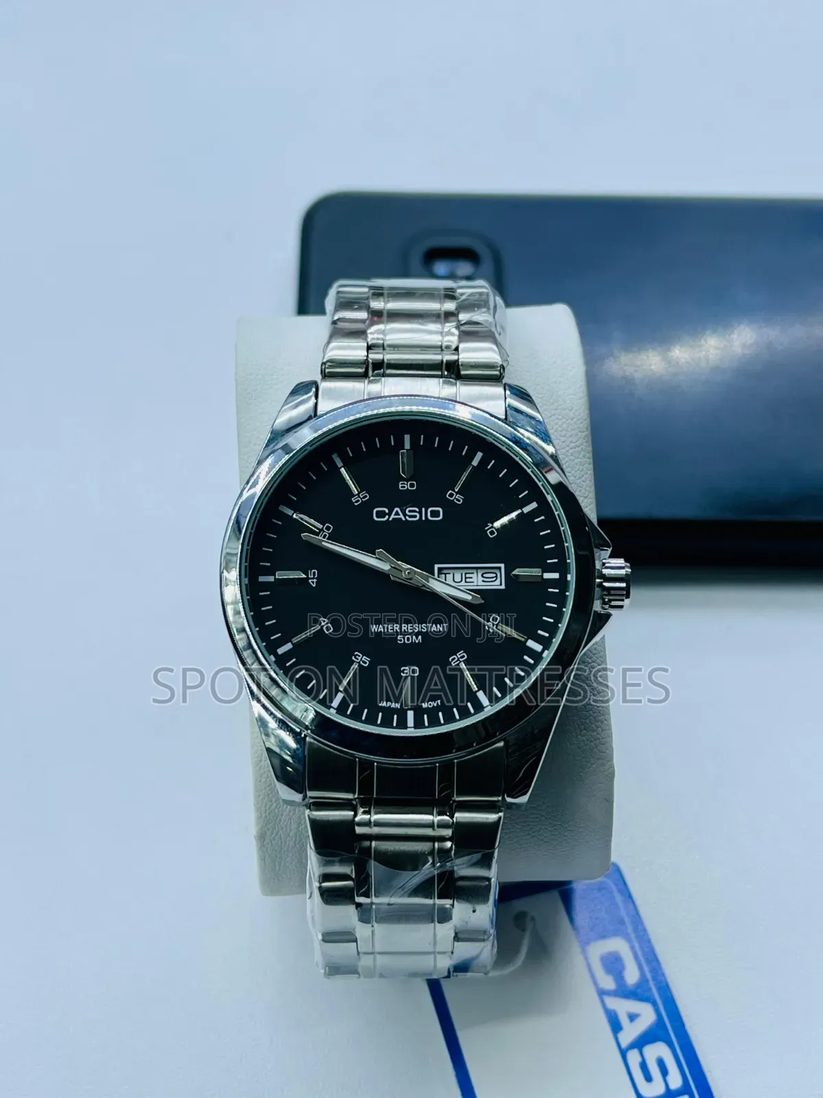 Casio Watches for Men. Stainless Steel. Luminous Hands. Date Window.