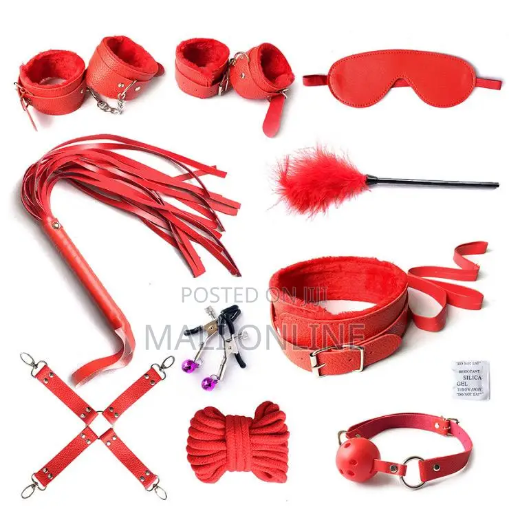 Bondage Set for Couples Leather Restraint Kit Whip Collar Ball Gag
