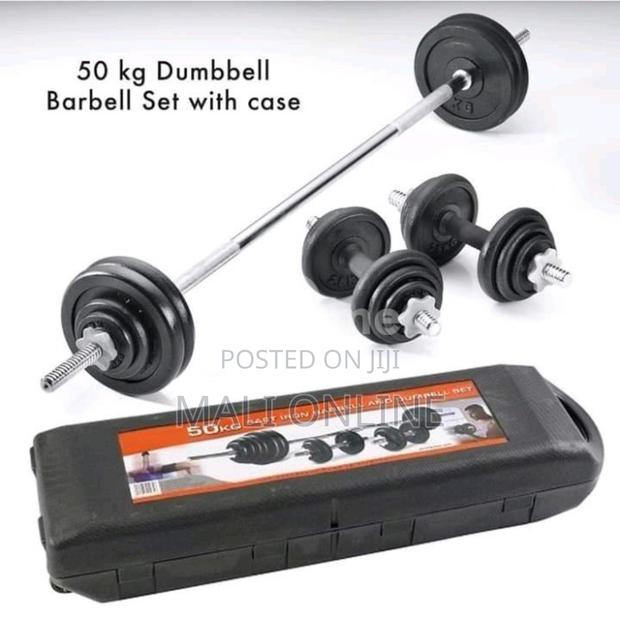 30kg/50kg 6 In 1 Adjustable Dumbbell Set Barbell Kettlebell Push Up