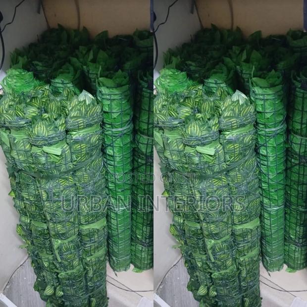 Artificial Privacy Fence With Watermelon Leaves