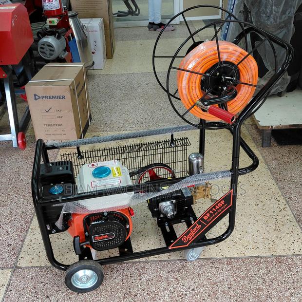 Benford Bf114sp Gasoline Trolley Sprayer Frame With Orange Hose Reel