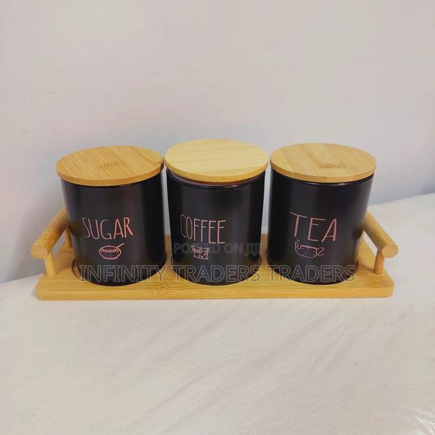 Tea Set Cannister With Bamboo Tray