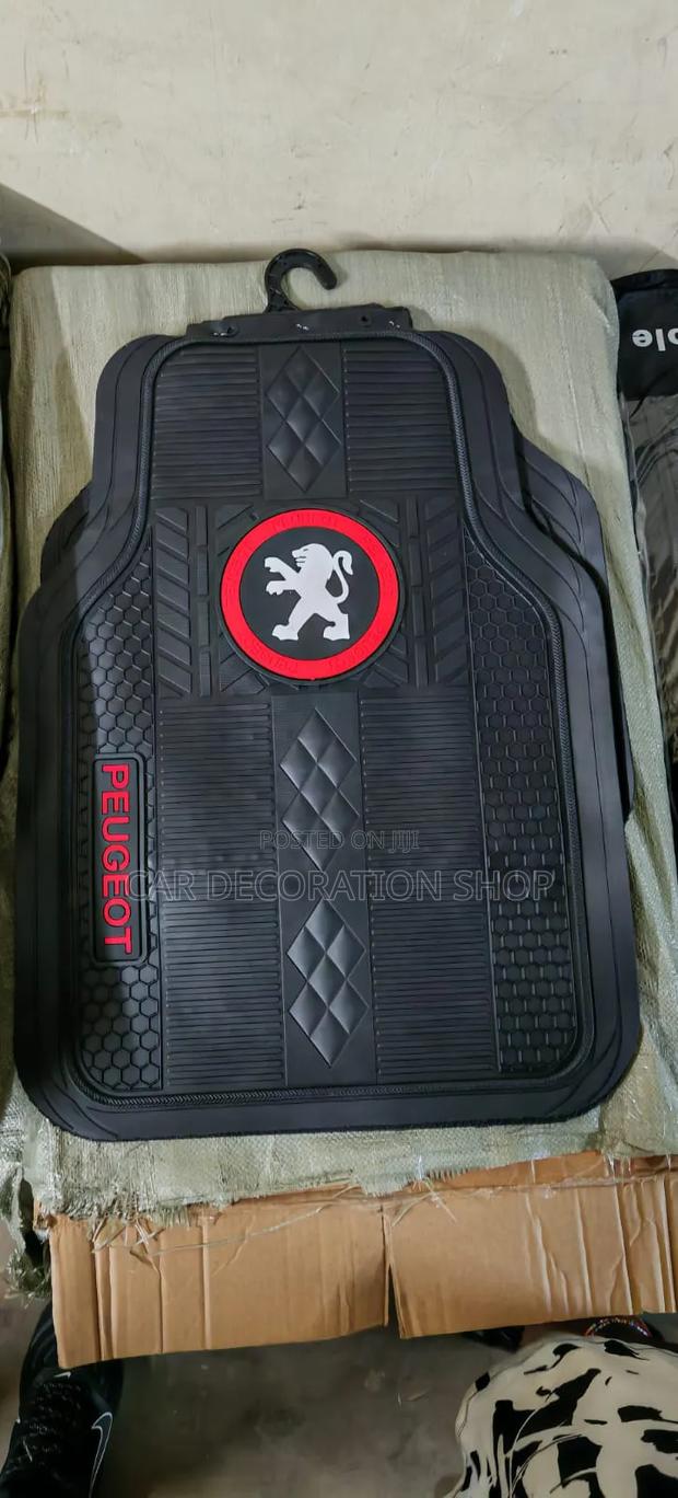Peugeot Durable Flexible Black Rubber Floor Mats - main view