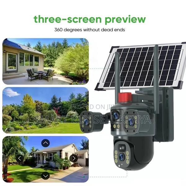 Ip66-Rated Waterproof 20mp Ultra Hd 4g PTZ Triplelens Solar Camera