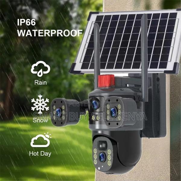 Smartphone Instant Alerts Ultra Hd 4g PTZ Triple Lens Solar Camera