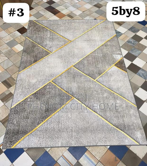 Modern Grey Themed Patterned Carpet - thumbnail 2