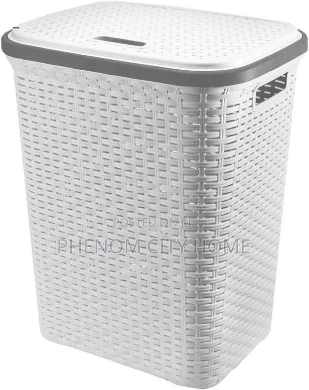 White Plastic Laundry Basket