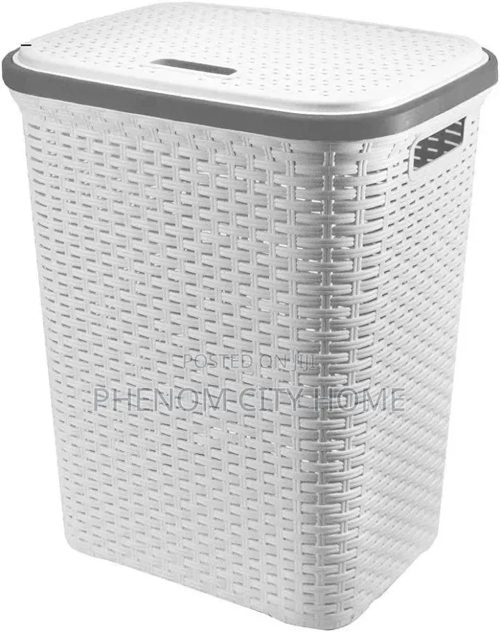 White Plastic Laundry Basket