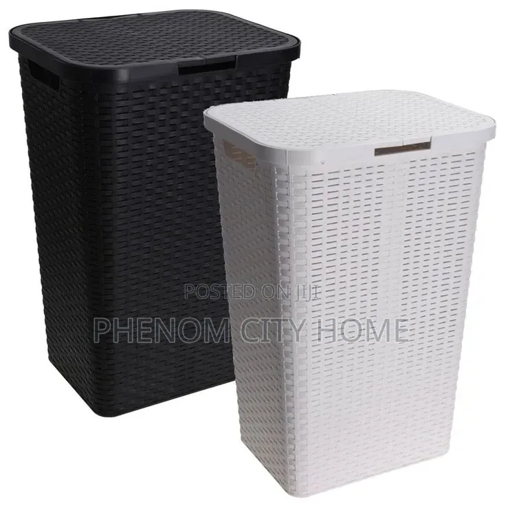 White Plastic Laundry Basket