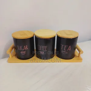 Tea Set Cannister With Bamboo Tray