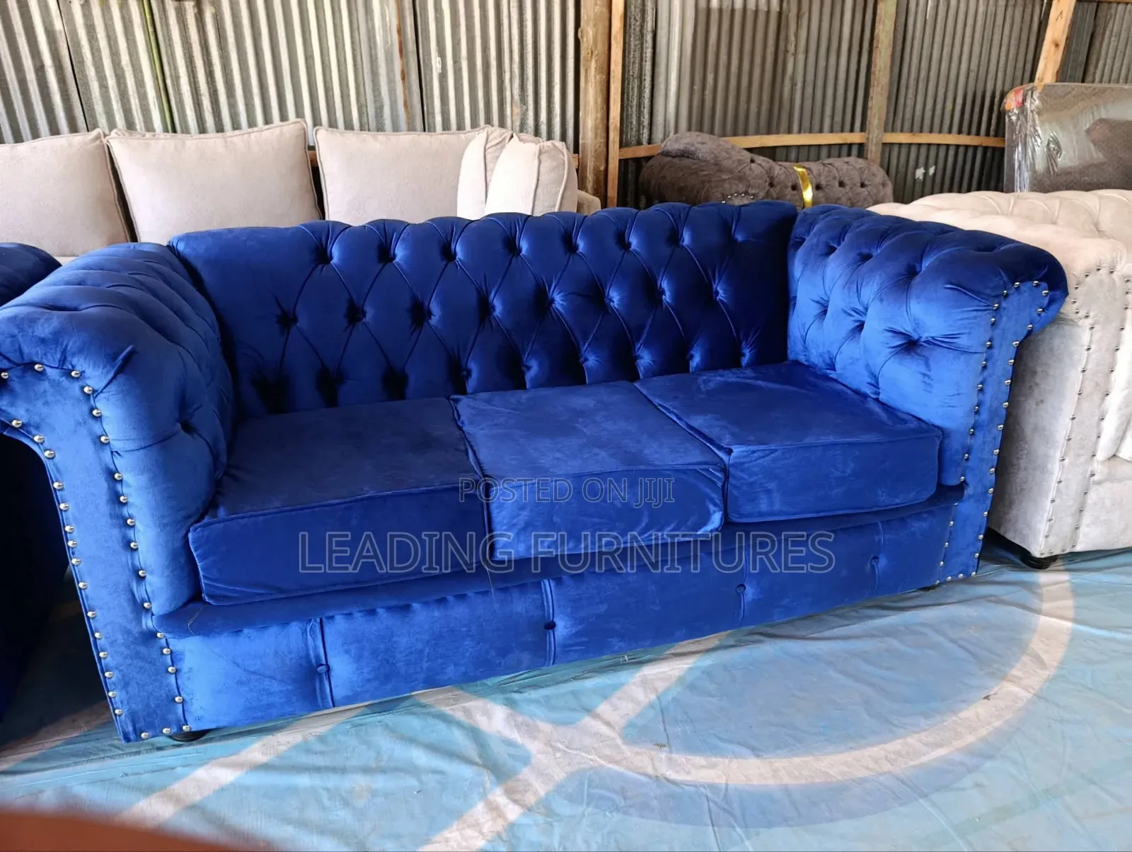 Blue Chester Seat 3seater